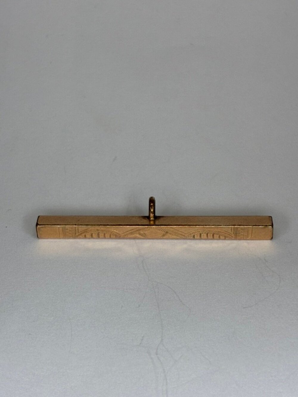 Antique rose gold T-bar pendant